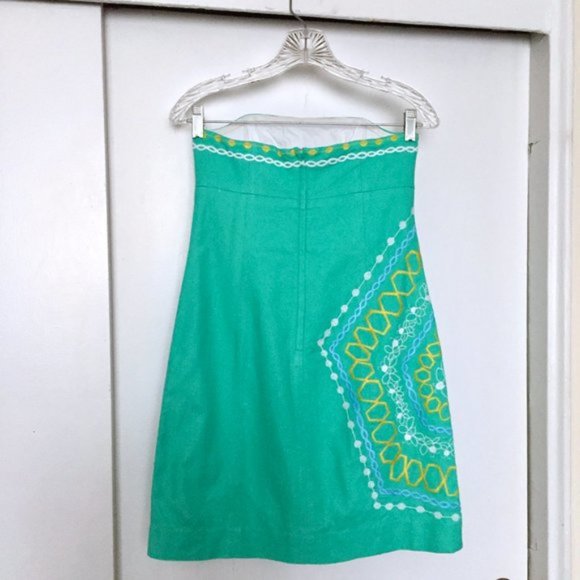 ~SOLD ~LILLY PULITZER Green Strapless Bowen Dress - Picture 8 of 8